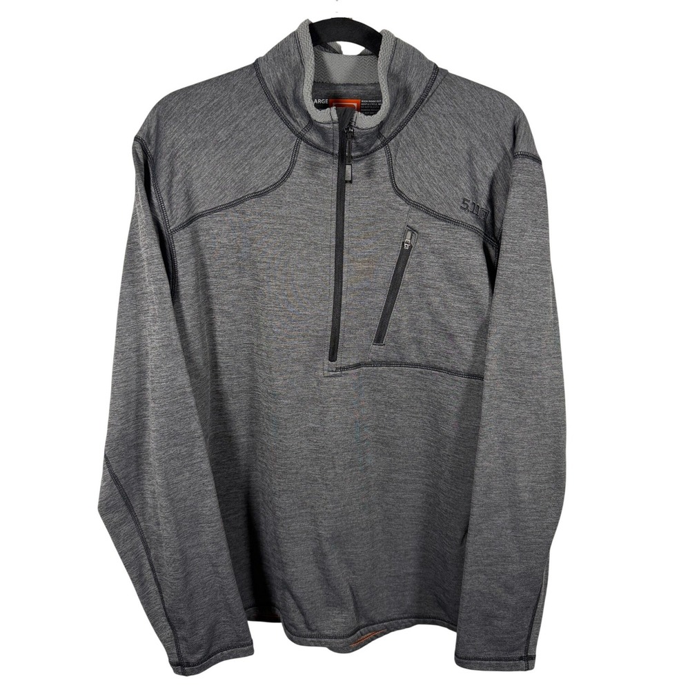5.11 Tactical Rapid Half Zip‎ Pullover Charcoal Grey Heather Mens Large